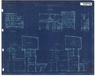 10001164 Ontwerp Burgeravondschool te Hoorn (voorgevel, doorsnede A-B en plattegronden), blauwdruk, Hoorn, Muntstraat ...