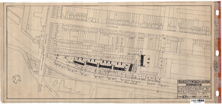 10001310 Plan voor het bouwen van 35 woningen met schuurtjes, situatieschets, Hoorn, Commandeur Ravenstraat, ongedateerd