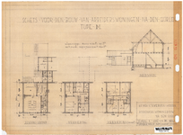 10001342 Schets voor de bouw van arbeiderswoningen na de oorlog: Type M, Hoorn, 1944