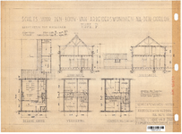 10001345 Schets voor de bouw van arbeiderswoningen na de oorlog: Type P1, Hoorn, 1944