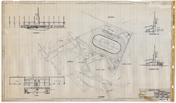 10001349 Ontwerp voor sportpark aan de Buiten Luiendijk, inclusief aanzicht van tribune, Hoorn, Julianapark, ongedateerd