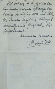 155dd Briefwisseling tussen Piet van Dijck en het Rode Kruis betreffende een toezending van 1000 gulden