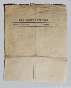  Achterkant militair vervoersbewijs voor verlofganger van P. van Dijck