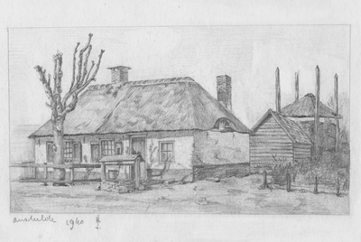 1 Tekening van de boerderij van Cristiaan Maijer, op de Gramserweg ( Noord ).