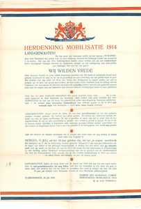  Herdenking mobilisatie 1914