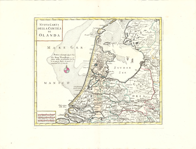B18-10 Nuova Carta della Contea di Olanda , ca. 1745