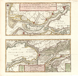 B18-34 Kaart van de beneden rivier de Maas en de Merwede, van de Noordzee tot Gorinchem , ca. 1745