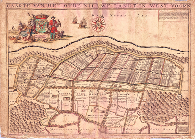 D17-25 Caarte van het Oude Nieuwe Landt in West Voorn , 1698