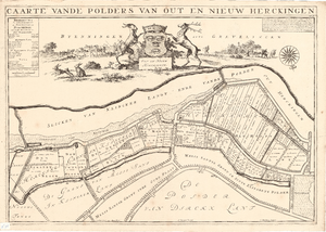 D17-44 Caarte vande polders van Out en Nieuw Herckingen , 1697