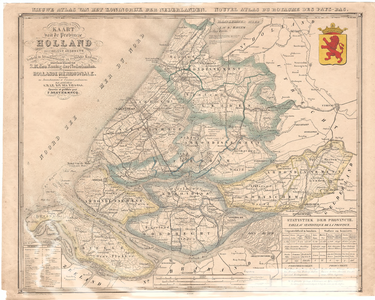B19-36 Kaart van de Provincie Holland zuidelijk gedeelte , 1840