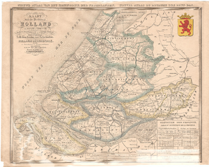 B19-36 Kaart van de Provincie Holland zuidelijk gedeelte , 1840