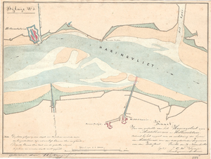 C19-11 Kaart van een gedeelte van het Haringvliet voor Middelharnis en Hellevoetsluis. , 1852