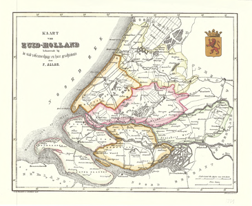 C19-99 Kaart van Zuid-Holland' (in hoes met cat.nr. C19-107), 1857