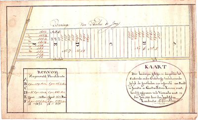 A19-12 Kaart der Landerijen gelegen in den polder het Oosteinde onder Oude Tonge… , 1813