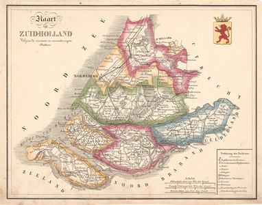 B19-33 Kaart van Zuid-Holland, Volgens de nieuwste en naauwkeurigste Stukken , c. 1830