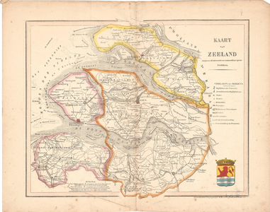 B19-42 Kaart van Zeeland volgens de nieuwste en nauwkeurigste Stukken (in hoes bij B19-41), 1841