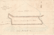C19-36 Schetsteekening der grenzen van de Kleine Adriana Theodora Polder onder Ooltgensplaat , 1862