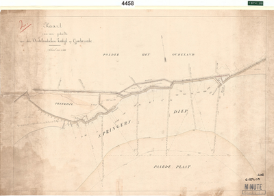 C19-80 Kaart van een gedeelte van den Oudelandschen Zeedijk op Goedereede ( 2 ), ca. 1874