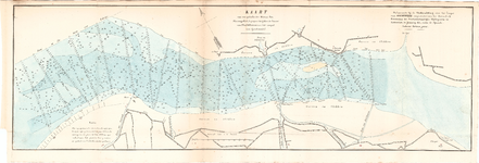 C19-96 Kaart van een gedeelte der Rivier het Haringvliet, begrepen tusschen de haven van Middelharnis en het zeegat van ...