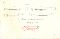D19-11 Situatie en Profillen van het Westersche Spui te Middelharnis (met 3 blaadjes aantekeningen, w.v. 1 gedateerd), 1882