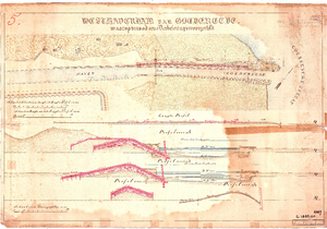 D19-43 Westhavendam van Goedereede. waarop in rood eene Verbetering is voorgesteld , 1882