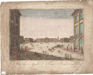 Optica 2 Vue du Palais Roiale à Bruxelles. Prospect des Köningl. Palasts zu Brüssel. (in hoes met Optica 3) (plein met ...