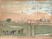 J18-15 Gezigt op Ooltgensplaat van de Havendijk. , ca. 1760