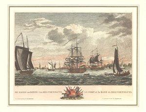 J18-19b De Haven en Reede van Hellevoetsluis (Zeilschepen en sloepen op het Haringvliet), 1803
