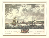 J18-19c De Haven van Vlaardinge (schepen op de Maas met de stad Vlaardingen op de achtergrond), 1805