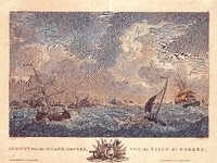 J19-10 Gezicht van het eiland, Goeree. Vue de l'isle de Goeree. , 1805