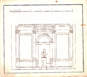 J19-25 Teekening der Nis metde buste van den Koning in de raadzaal van Middelharnis 2 stuks (in hoes met J19-23 en ...