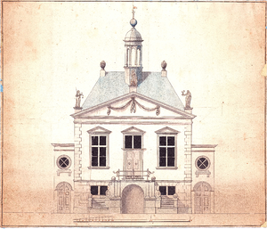 J19-31 geen (voorgevel Raadhuis Middelharnis) (voorgevel), 1835