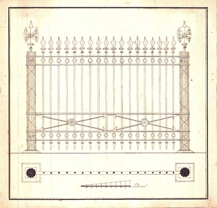 J19-32c geen (ontwerp gietijzeren hek 3x: afb. a, b, c), 1840