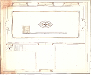 J19-34 geen (bovenverdieping Raadhuis Middelharnis) (ontwerp raadzaal met archiefruimte, opgang, vestibule met deur ...