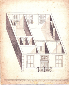 J19-36 geen (opengewerkte bovenverdieping Raadhuis Middelharnis) in hoes met J19-35 (zie titel), 1835