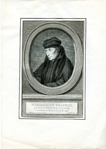 51 Desiderius Erasmus, geboren te Rotterdam, in 't jaar 1467, overleden te Bazel, in 't jaar 1536. (1469-1536), ca. 1750