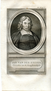 81 Jan van der Heiden, uitvinder van de Slang-Brandspuit. (1637-1720, 1789