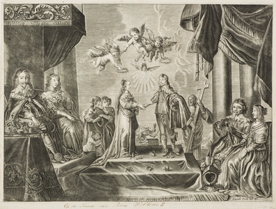 JMD-OP-0015 Gravure, Het huwelijk van Willem II en Maria I Stuart.