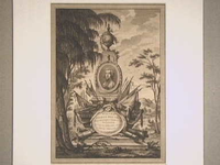 JMD-OP-0050 Kopergravure, Zinneprent op de dood van Prins Frederik.