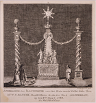 JMD-OP-0199 Ets, Prent, Illuminatiën en Decoratiëen te Amsterdam op den 40sten verjaardag van Willem V. II. bij W.C. ...