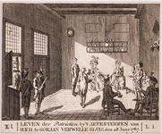 JMD-OP-0221 Ets, Prent, LEVEN der Patriotten by 't ARRESTEEREN van H.K.H. te GOEJAN VERWELLE SLUIS, den 28 Juny 1787. 