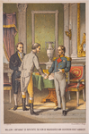 JMD-OP-0260 Chromolitho, WILLEM I ONTVANGT DE DEPUTATIE DIE HEM DE WAARDIGHEID VAN SOUVEREIN VORST AANBIEDT. 