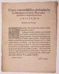 JMD-OP-0276 Boekdruk, Gedrukte brief van Willem II aan de Burgemeester en Regeerders van Amsterdam.