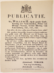 JMD-OP-0544 Boekdruk, PUBLICATIE. Proclamatie van Willem II, waarbij alle burgerl. en milit. ambtenaren in hun ...