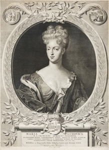 JMD-OP-0602 Kopergravure, Portret Maria Louisa van Hessen Kassel