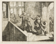 JMD-OP-0645 Kopergravure, De moord op WILLEM I door Balthasar Gerards, te Delft.