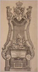 JMD-OP-0757 Gravure, Gedenkplaat voor Philips landgraaf van Hessen Philipstal. (Hij leefde van 1655 - 1721)