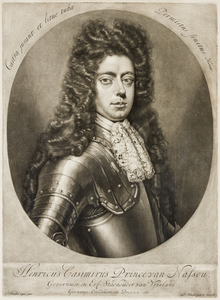 JMD-OP-0805 Mezzotint, Portret Hendrik Casimir II van Nassau Dietz