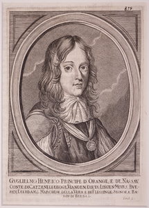 JMD-OP-1042 Kopergravure, Willem III, stadhouder koning van Oranje-Nassau