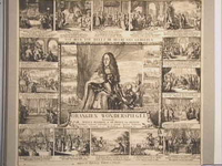 JMD-OP-1136 Kopergravure, ORANGIE WONDERSPIEGEL Vertoonende Willem Hendrick de III prince van Orangie versmaet, gehoont ...